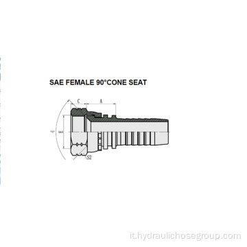 Sede cono a 90 ° femmina SAE 27811